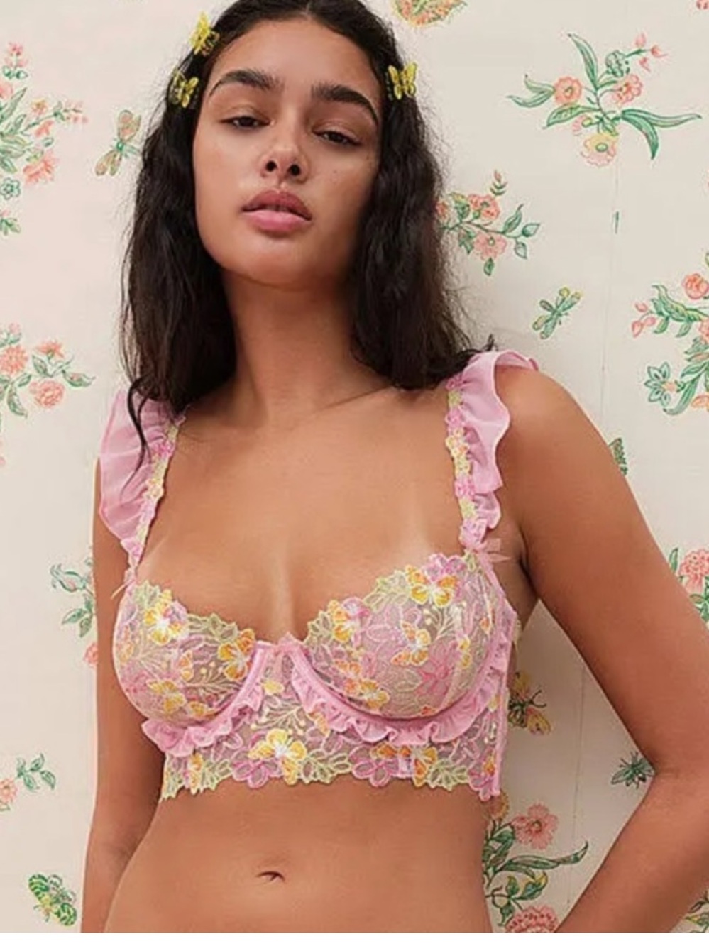 NWT FOR LOVE & LEMONS Sunset Butterfly Underwire Bra Top size XS